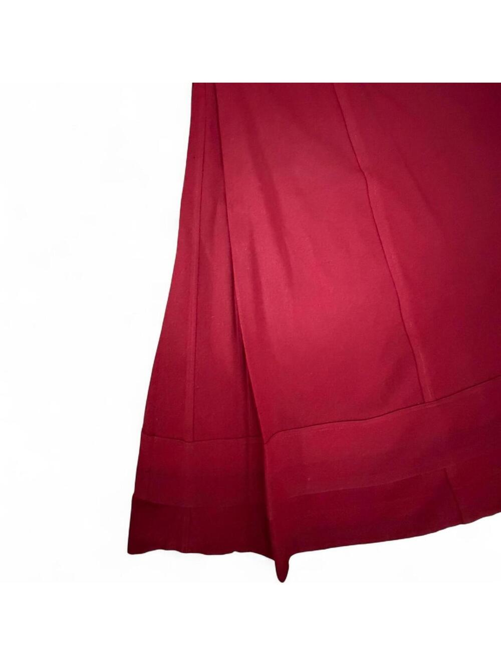 Vintage Two-Piece Burgundy Skirt and Bolero Jacket Set - Picture 7 of 8